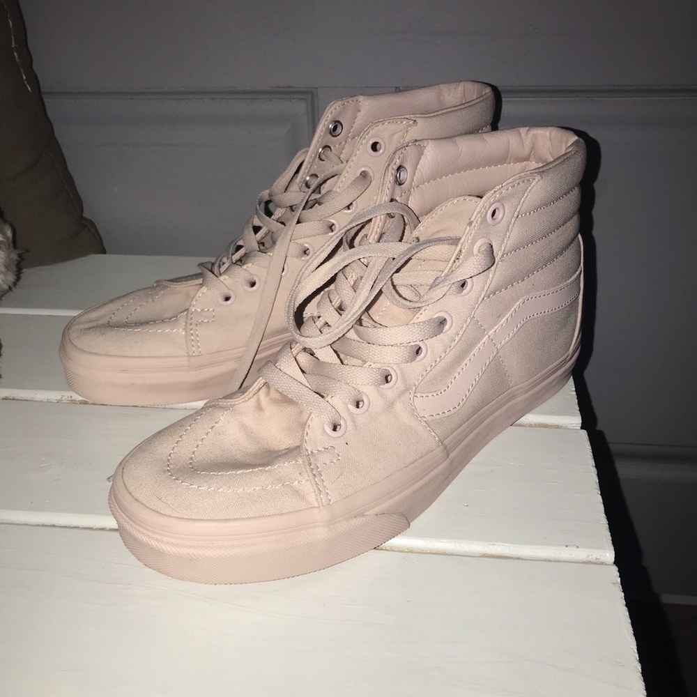 Pastel pink high top Vans
